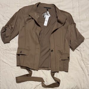 White House Black Market Women's Brown Utility Jacket